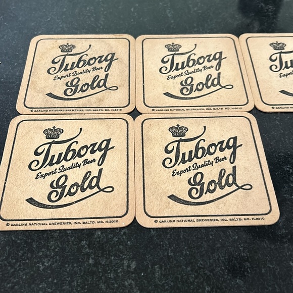 Vintage Tuborg Gold Beer Coasters - Picture 5 of 6